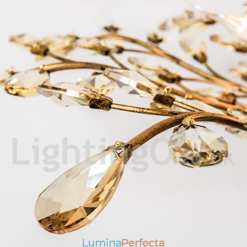 Candelabru pentru pictură din fier din cristal cu lampă de iluminat modernă din cristal