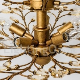 Candelabru pentru pictură din fier din cristal cu lampă de iluminat modernă din cristal
