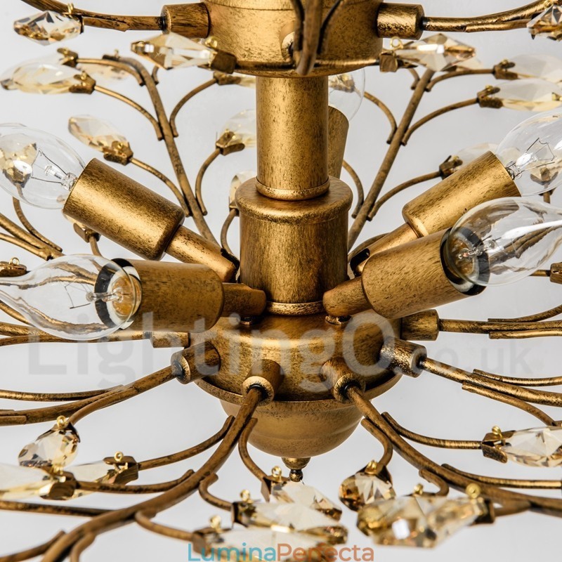 Candelabru pentru pictură din fier din cristal cu lampă de iluminat modernă din cristal