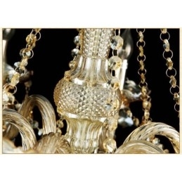Candelabru de lux, foarte mare, retro, culoare cognac, 3 niveluri, cristal K9