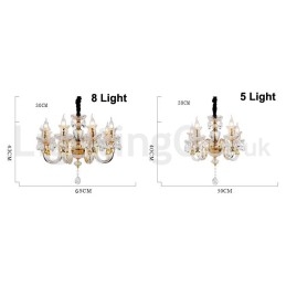 Candelabru cu lumânare din cristal transparent de culoare aurie retro K9