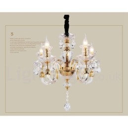 Candelabru cu lumânare din cristal transparent de culoare aurie retro K9