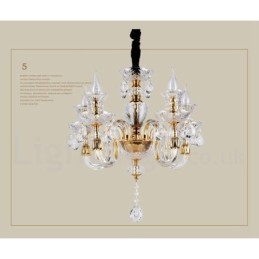 Candelabru cu lumânare din cristal transparent de culoare aurie retro K9