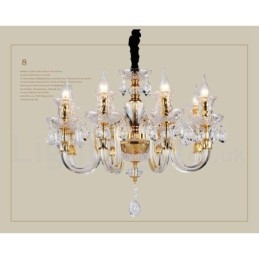 Candelabru cu lumânare din cristal transparent de culoare aurie retro K9