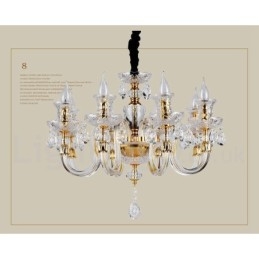 Candelabru cu lumânare din cristal transparent de culoare aurie retro K9