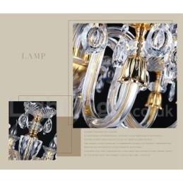 Candelabru cu lumânare din cristal transparent de culoare aurie retro K9