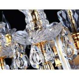 Candelabru cu lumânare din cristal transparent de culoare aurie retro K9