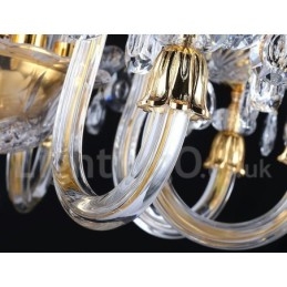 Candelabru cu lumânare din cristal transparent de culoare aurie retro K9