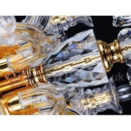 Candelabru cu lumânare din cristal transparent de culoare aurie retro K9