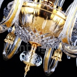Candelabru cu lumânare din cristal transparent de culoare aurie retro K9