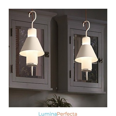 Lampă suspendată din metal, modernă, contemporană, cu 2 lumini Lampă suspendată din metal, modernă, contemporană, cu 2 lumini