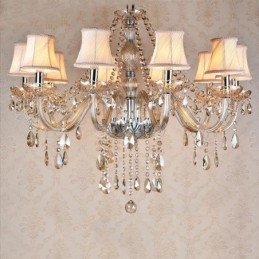 Lumânare de culoare coniac Candelabru de cristal K9 mare cu nuanțe