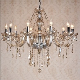 Lumânare de culoare coniac Candelabru de cristal K9 mare cu nuanțe