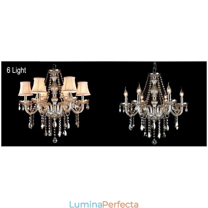 Lumânare de culoare coniac Candelabru de cristal K9 mare cu nuanțe