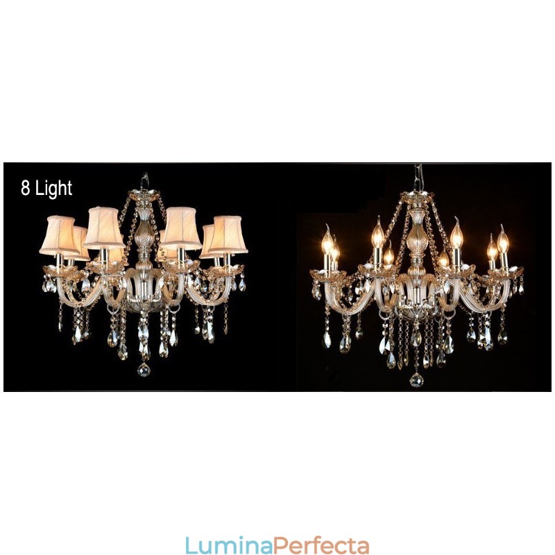 Lumânare de culoare coniac Candelabru de cristal K9 mare cu nuanțe