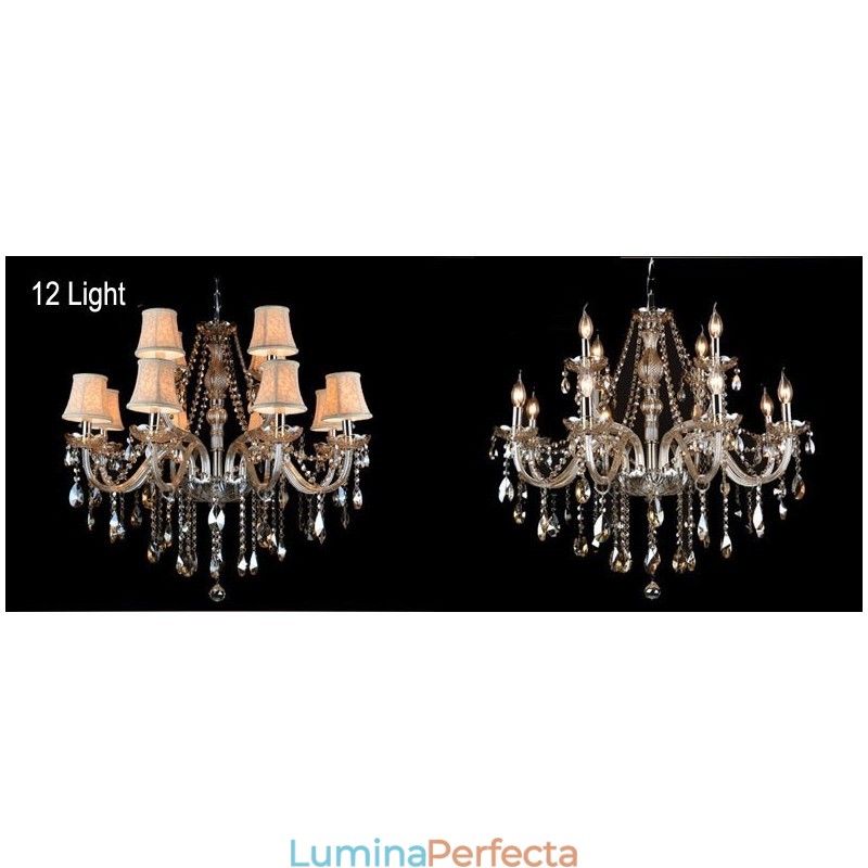 Lumânare de culoare coniac Candelabru de cristal K9 mare cu nuanțe