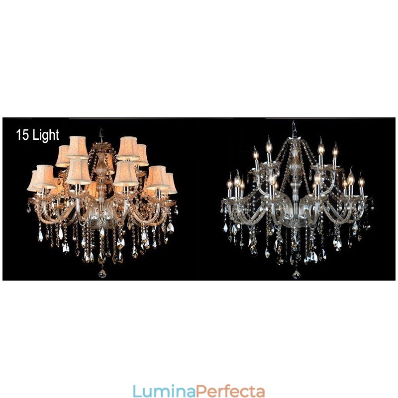 Lumânare de culoare coniac Candelabru de cristal K9 mare cu nuanțe