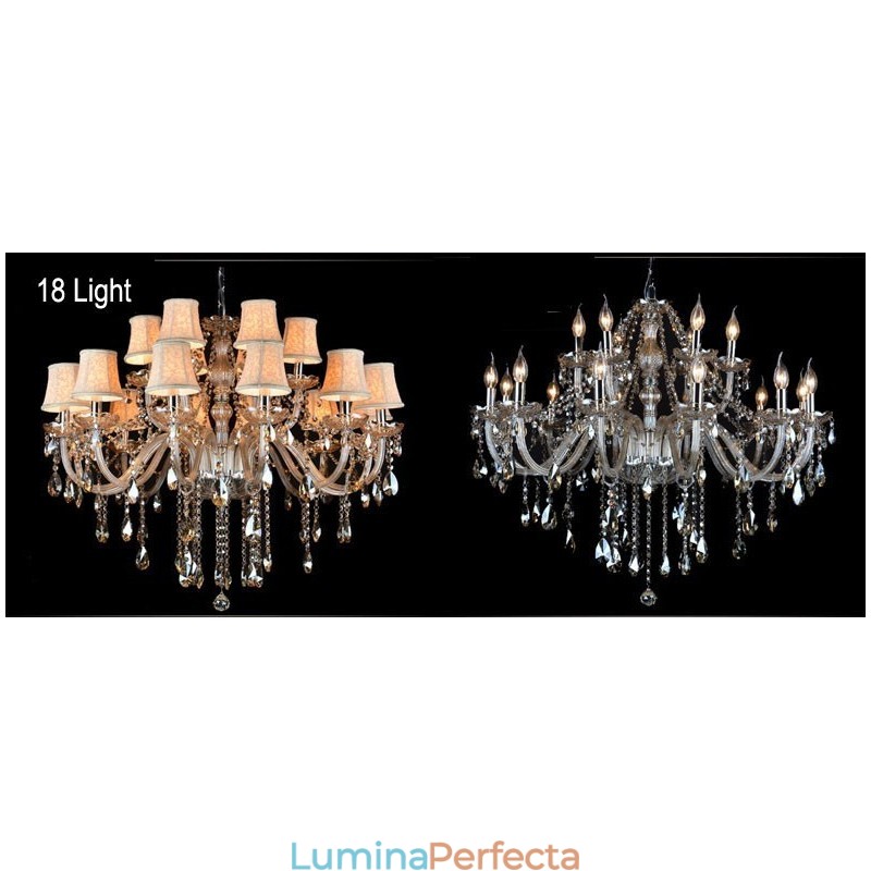 Lumânare de culoare coniac Candelabru de cristal K9 mare cu nuanțe