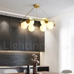 Candelabru rotund rustic Lodge în stil fasole din alamă pură cu nuanțe albe