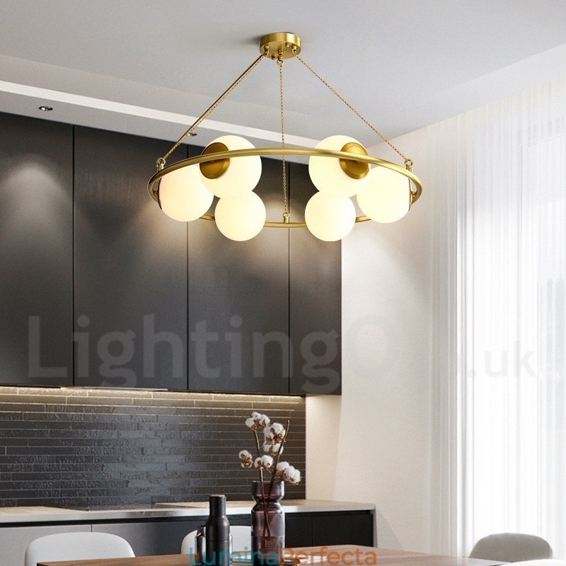 Candelabru rotund rustic Lodge în stil fasole din alamă pură cu nuanțe albe