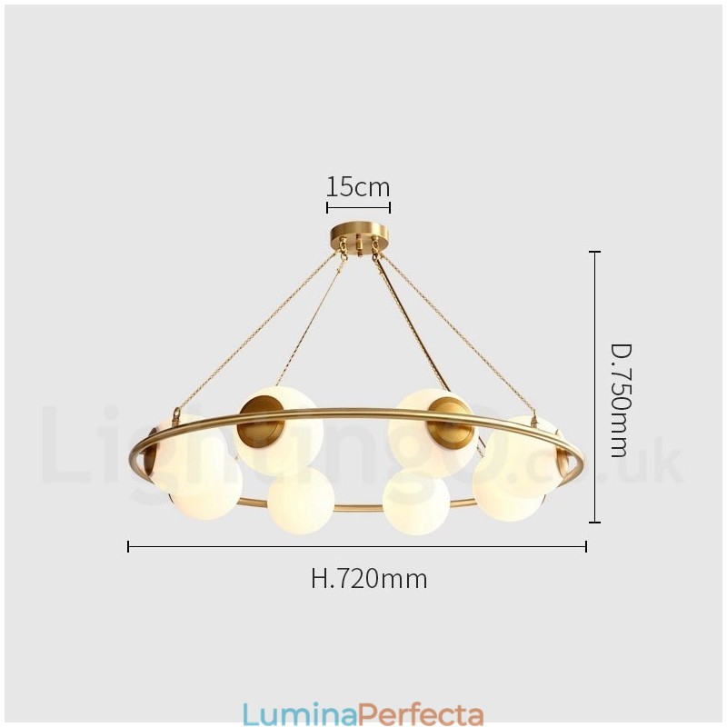 Candelabru rotund rustic Lodge în stil fasole din alamă pură cu nuanțe albe