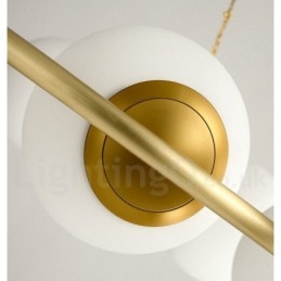 Candelabru rotund rustic Lodge în stil fasole din alamă pură cu nuanțe albe