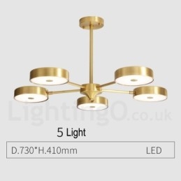 Candelabru rotativ din alamă pură Rustic Lodge cu nuanțe acrilice