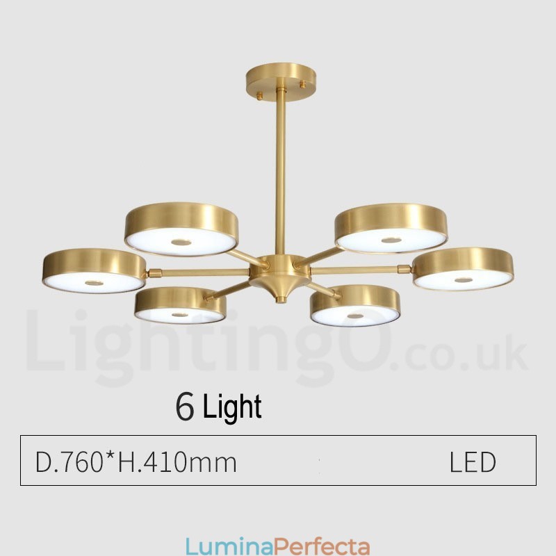 Candelabru rotativ din alamă pură Rustic Lodge cu nuanțe acrilice