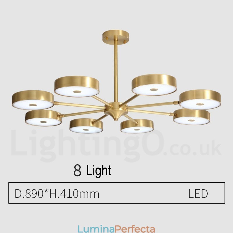 Candelabru rotativ din alamă pură Rustic Lodge cu nuanțe acrilice