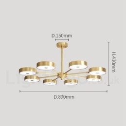 Candelabru rotativ din alamă pură Rustic Lodge cu nuanțe acrilice