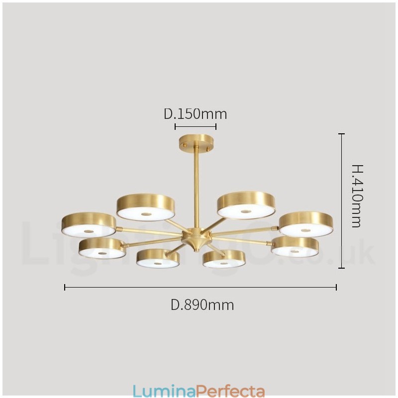Candelabru rotativ din alamă pură Rustic Lodge cu nuanțe acrilice