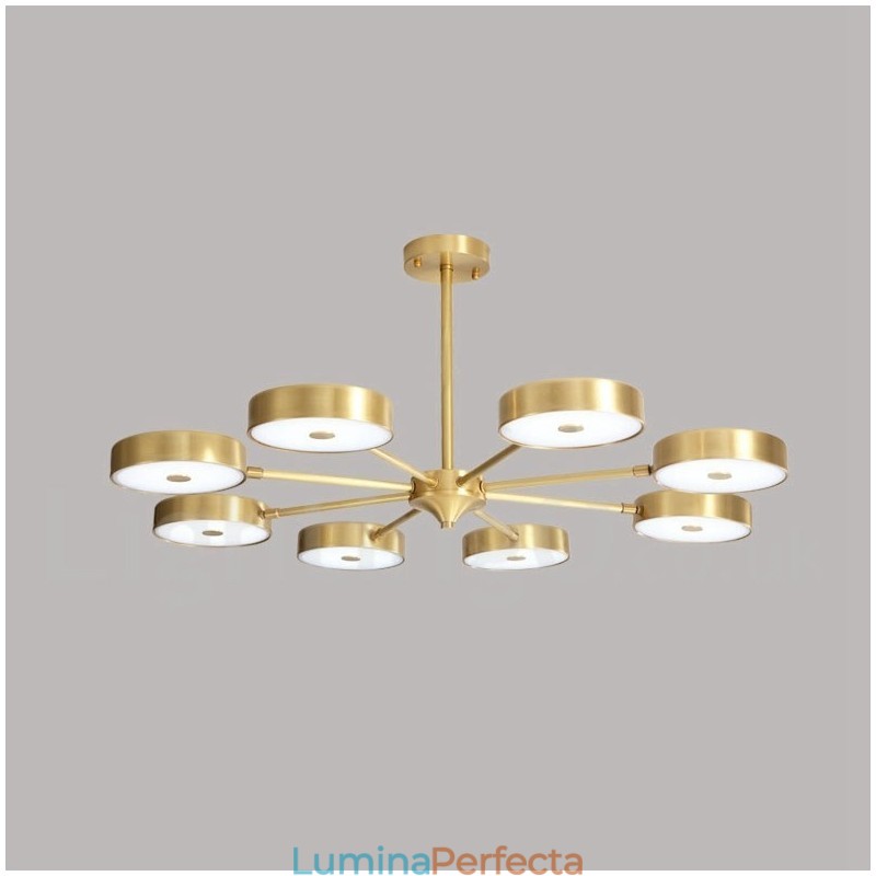 Candelabru rotativ din alamă pură Rustic Lodge cu nuanțe acrilice