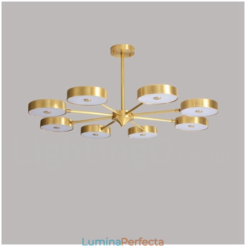 Candelabru rotativ din alamă pură Rustic Lodge cu nuanțe acrilice