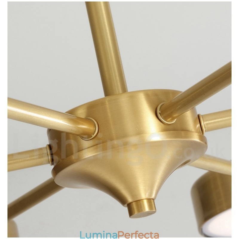 Candelabru rotativ din alamă pură Rustic Lodge cu nuanțe acrilice