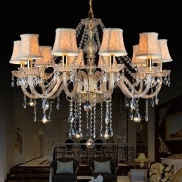 Lumanare de culoare aurie Candelabru mare din cristal K9 cu nuante