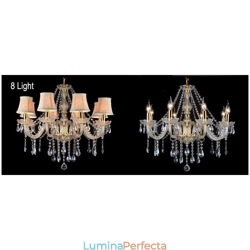 Lumanare de culoare aurie Candelabru mare din cristal K9 cu nuante
