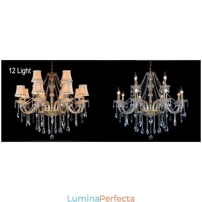 Lumanare de culoare aurie Candelabru mare din cristal K9 cu nuante
