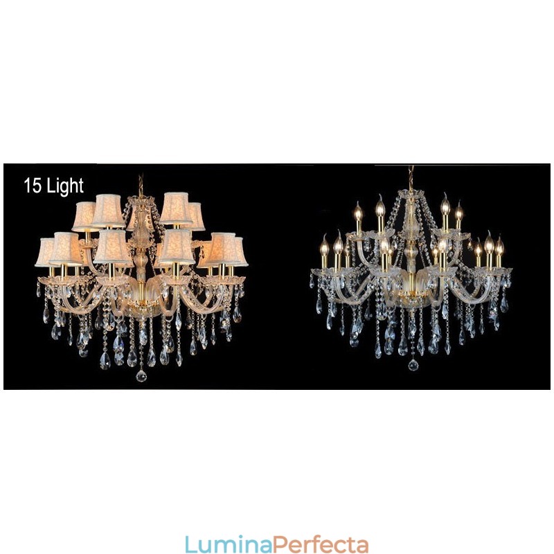 Lumanare de culoare aurie Candelabru mare din cristal K9 cu nuante