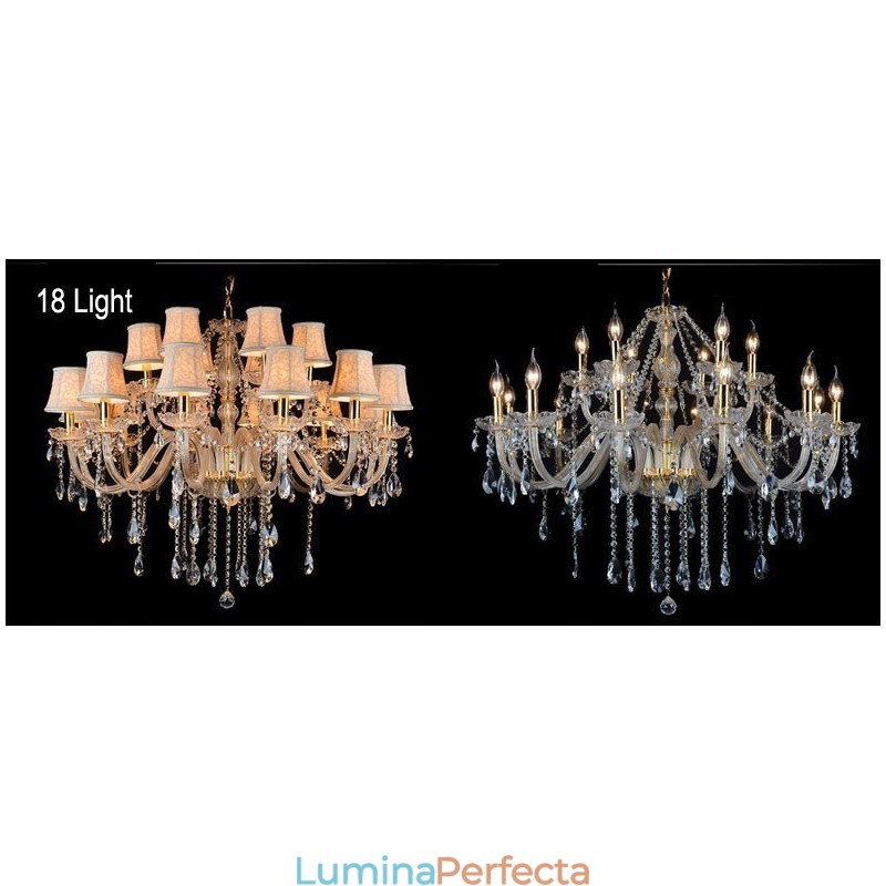 Lumanare de culoare aurie Candelabru mare din cristal K9 cu nuante