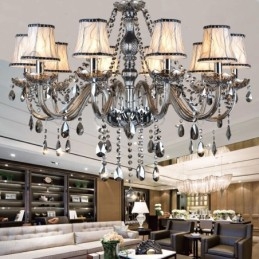 Lumanare de culoare gri Candelabru mare din cristal K9 cu nuante