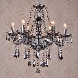 Lumanare de culoare gri Candelabru mare din cristal K9 cu nuante
