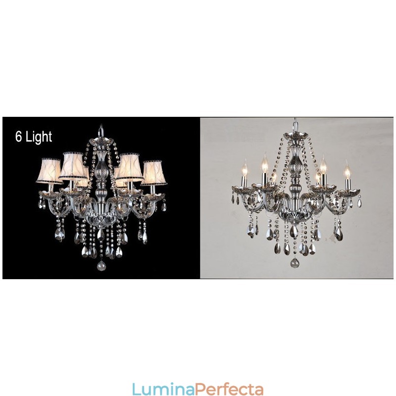 Lumanare de culoare gri Candelabru mare din cristal K9 cu nuante