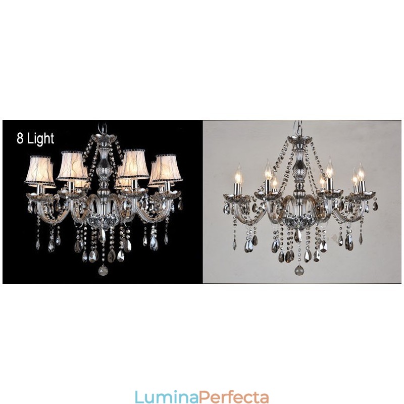 Lumanare de culoare gri Candelabru mare din cristal K9 cu nuante