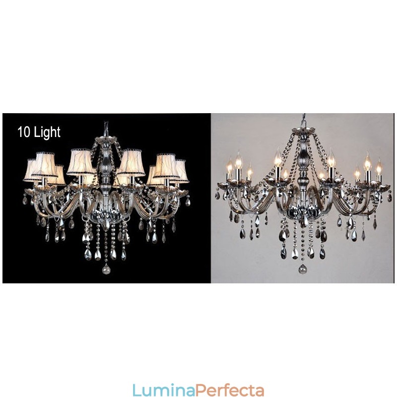 Lumanare de culoare gri Candelabru mare din cristal K9 cu nuante