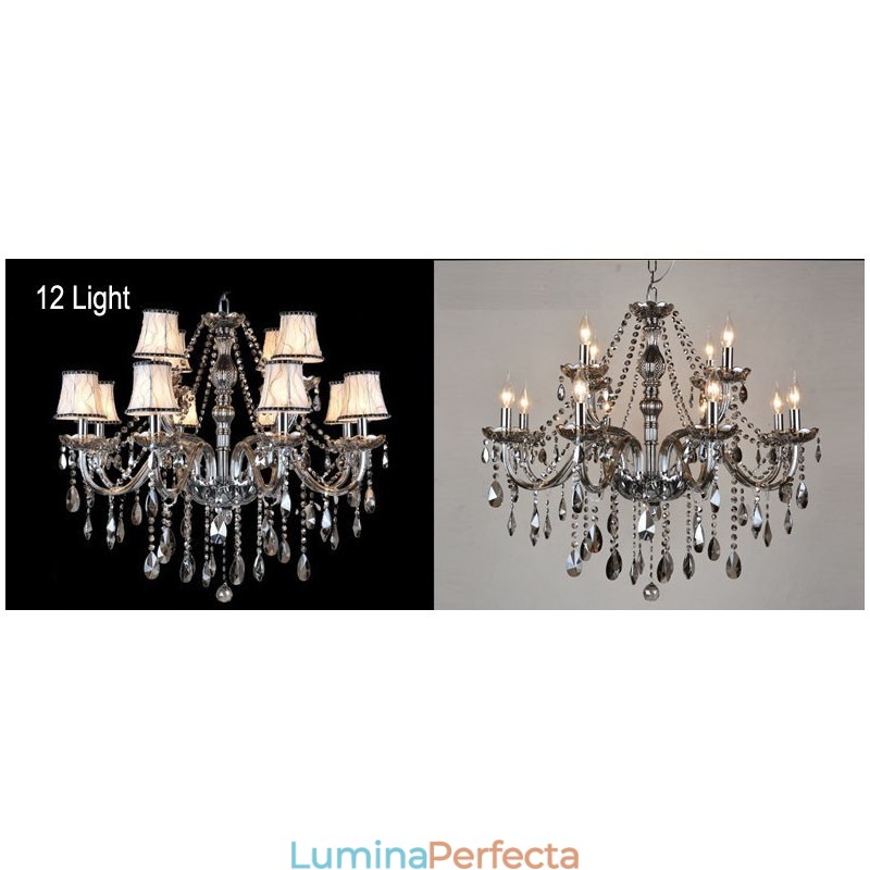 Lumanare de culoare gri Candelabru mare din cristal K9 cu nuante