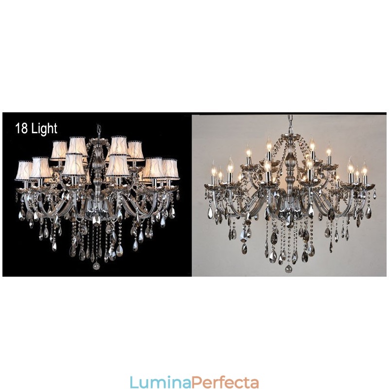 Lumanare de culoare gri Candelabru mare din cristal K9 cu nuante