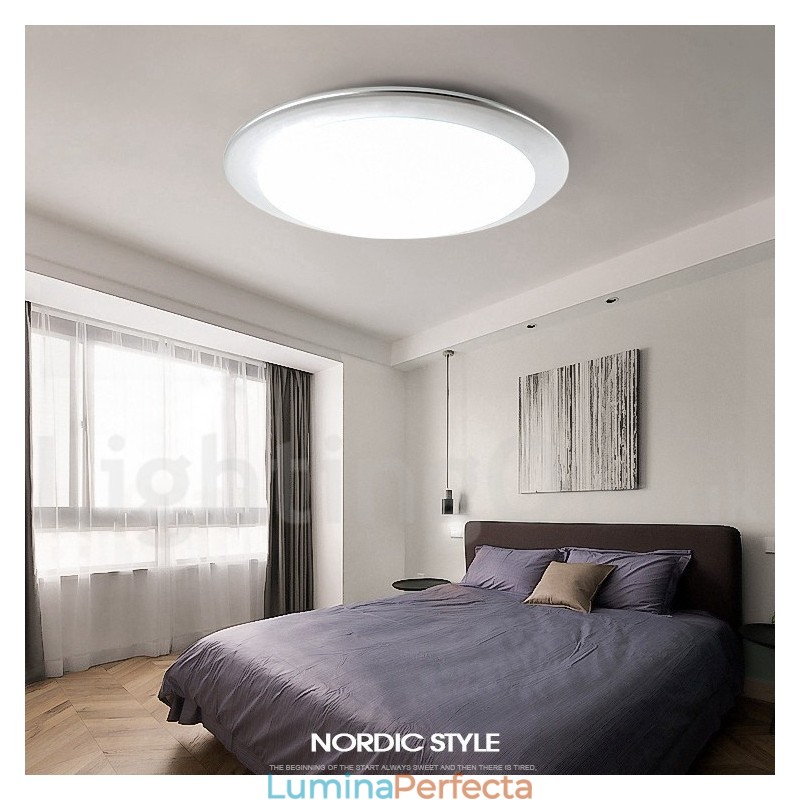 Plafoniere super subțiri cu o grosime de 4 cm, reglabile, în stil nordic modern și contemporan, cu abajur din acril, cu telecomandă, pot fi folosite și ca lampă de perete