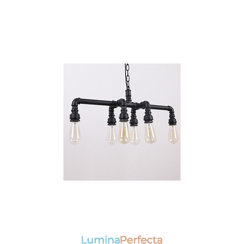 Pipe de apă Placare retro 6Light Pictură Pandantiv