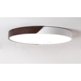 Plafoniere retro din lemn de culoare nuc, ultra subțiri, rotunde, reglabile, cu montare încastrabilă, cu umbră acrilică, pot fi, de asemenea, folosite ca lampă de perete