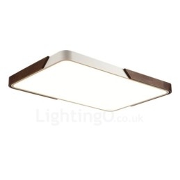Plafoniere retro subțiri din lemn de culoare nuc, dreptunghiulare, reglabile, cu abajur din acril, pot fi folosite și ca lampă de perete